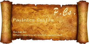 Paulnics Csilla névjegykártya